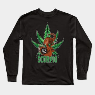 Scorpio Weed Shirt, Zodiac Cannabis, Scorpio Marijuana Shirt, Scorpio Gift, Scorpio Zodiac tee, zodiac birthday gift Long Sleeve T-Shirt